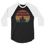 show me your rocks 3/4 sleeve raglan t shirt by clarity cove