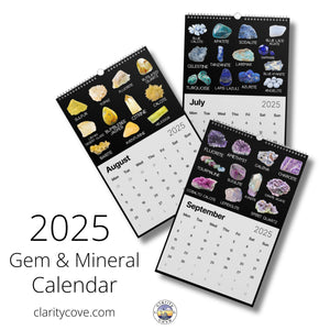 2025 Gem & Mineral Wall Calendar for Crystal Lovers, Geologists, Rockhounds, Gem Collectors Gift