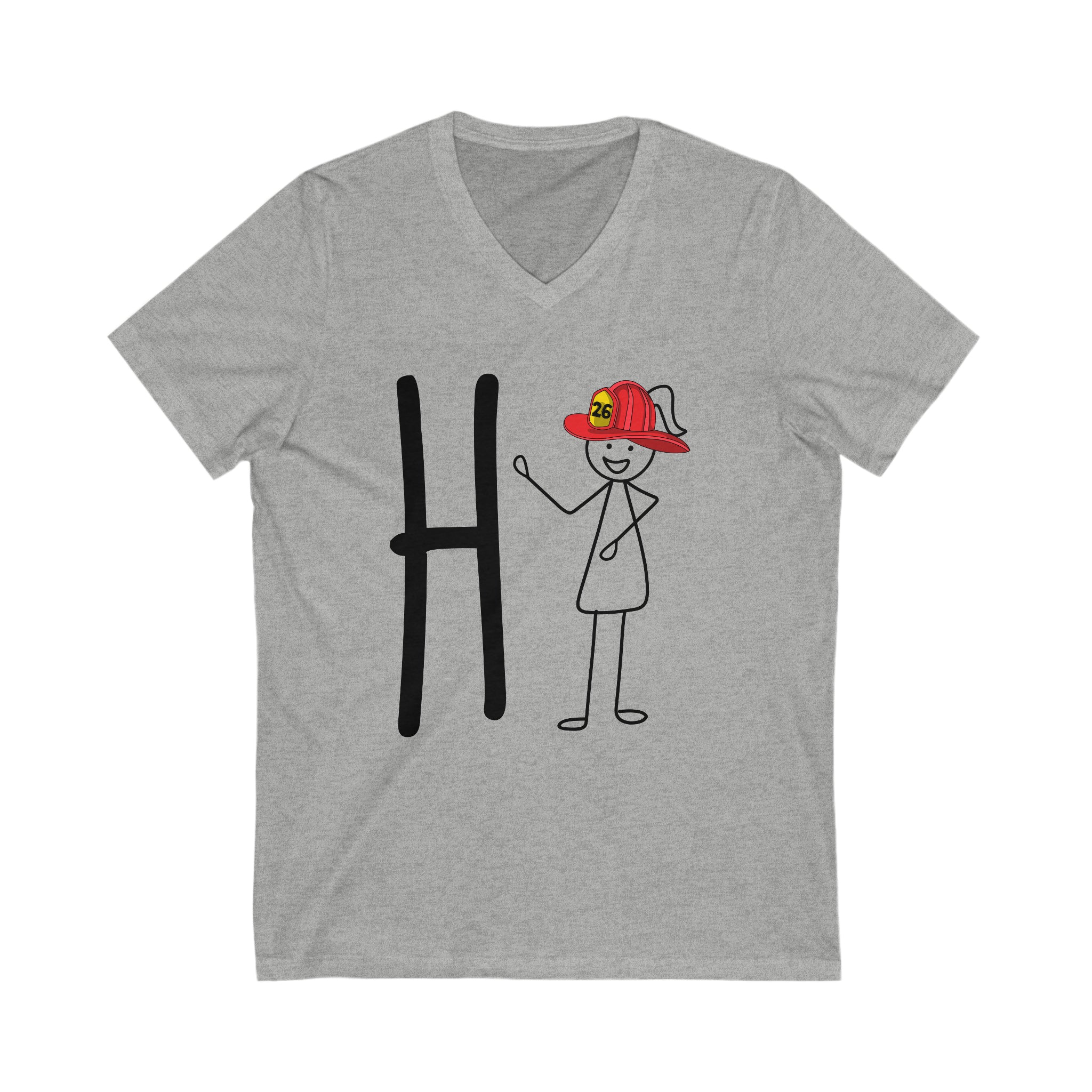 Custom Hi Girl Unisex Jersey Short Sleeve V-Neck Tee