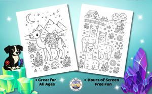 Crystals & Critters Furry Friends Coloring Book, Paperback, 50 Magical Coloring Pages