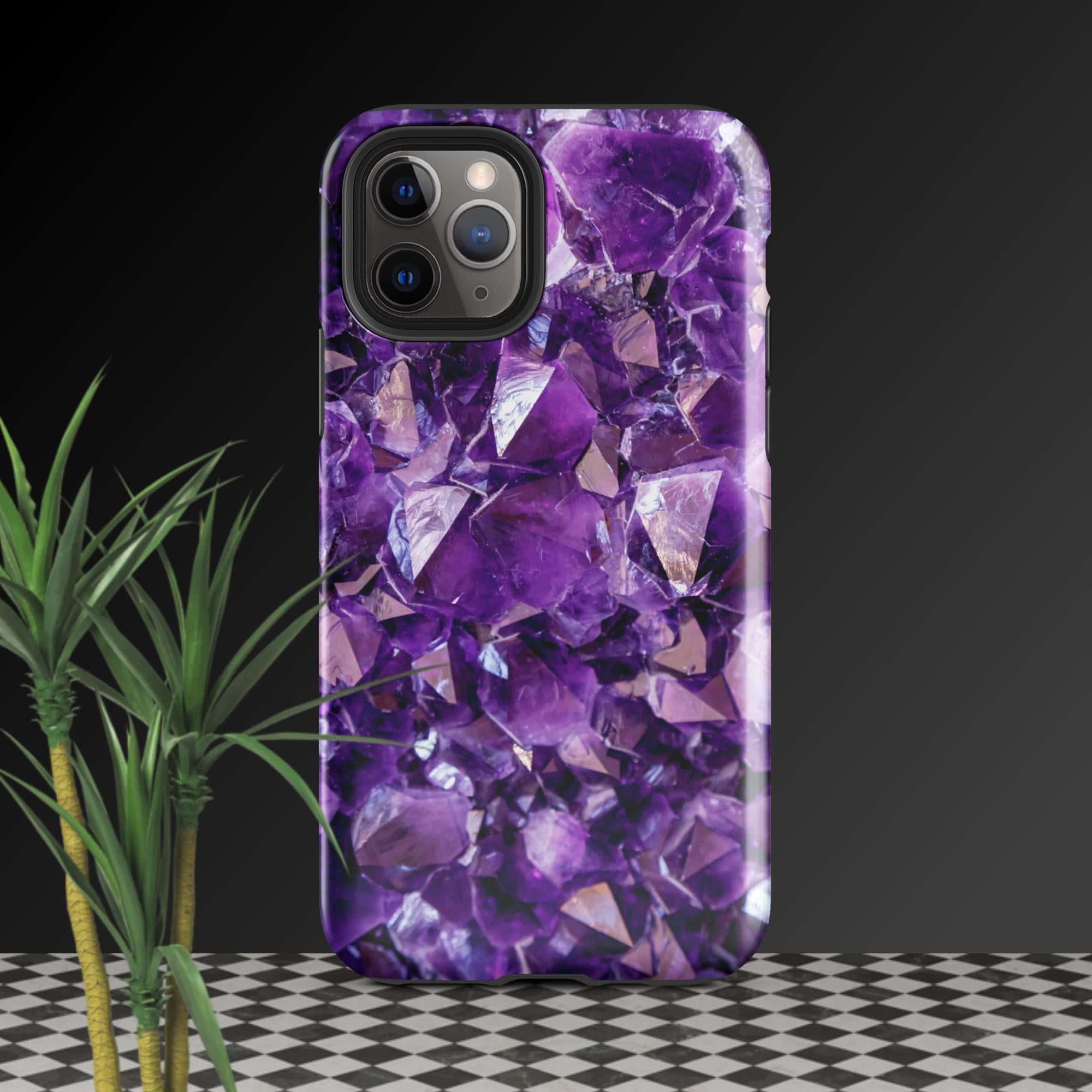 purple amethyst crystal geode phone case by clarity cove iphone 11