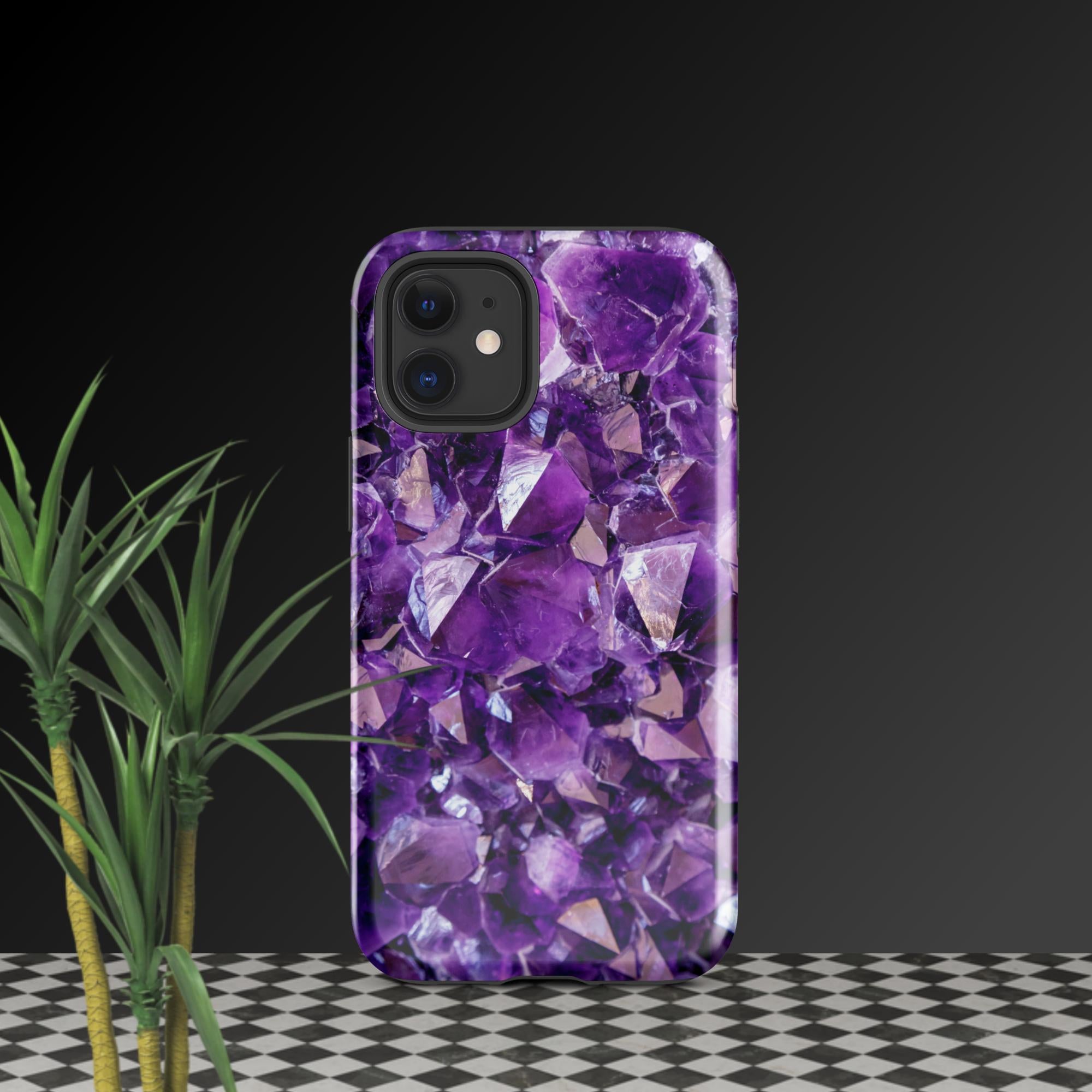 purple amethyst crystal geode phone case by clarity cove iphone 12 mini
