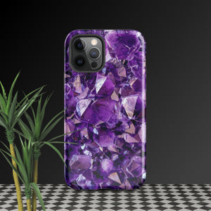 purple amethyst crystal geode phone case by clarity cove iphone 12 pro