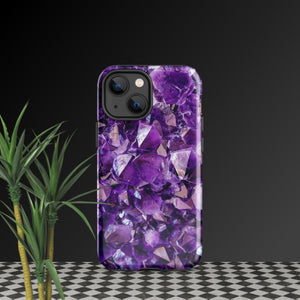 purple amethyst crystal geode phone case by clarity cove iphone 13 mini