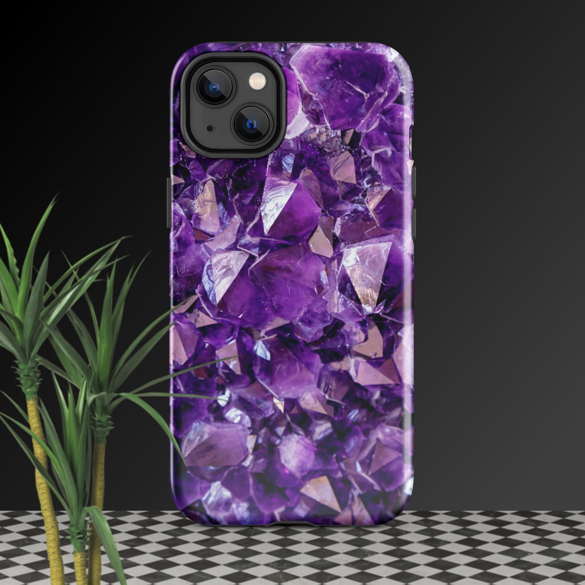 purple amethyst crystal geode phone case by clarity cove iphone 14 plus