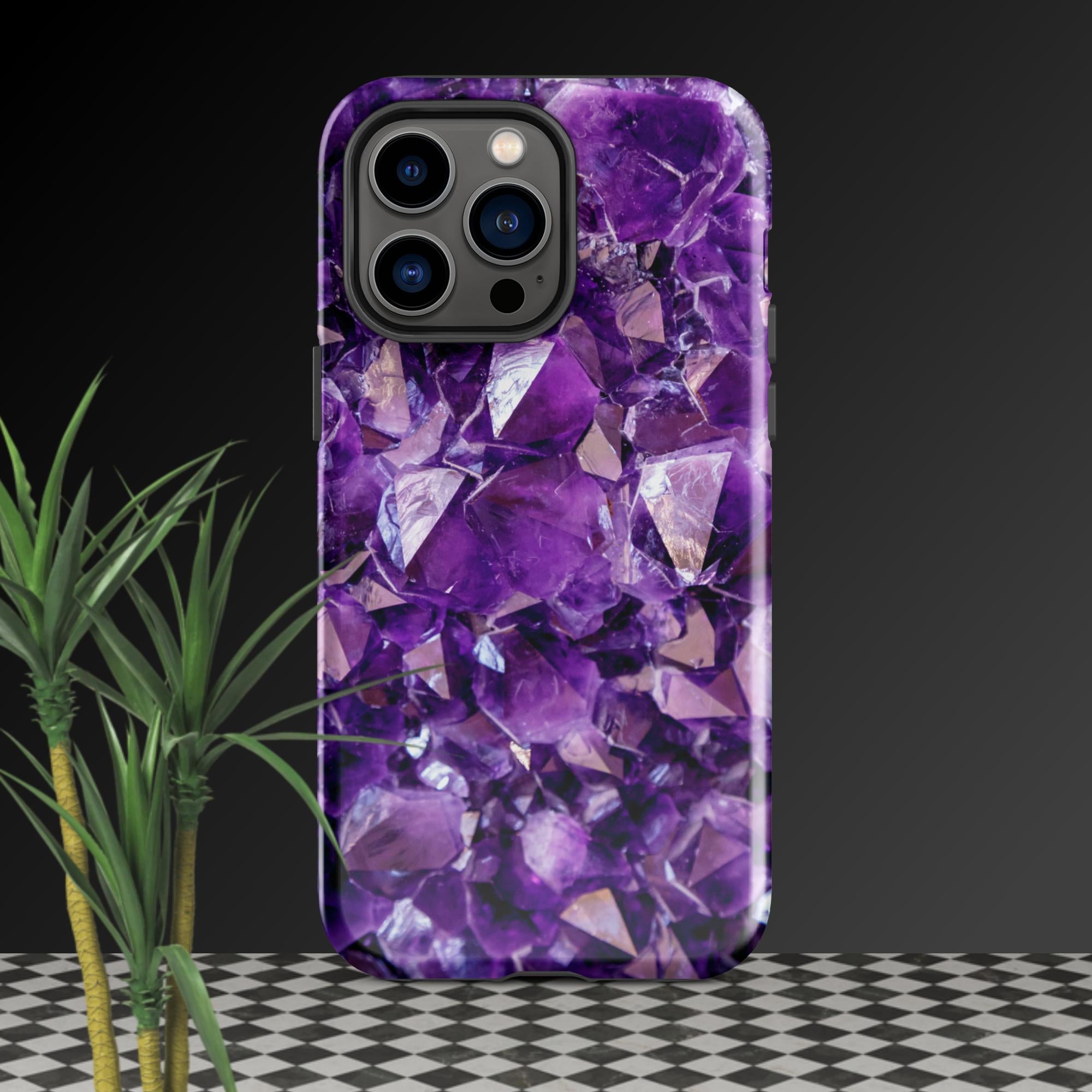 purple amethyst crystal geode phone case by clarity cove iphone 14 pro max