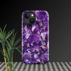 purple amethyst crystal geode phone case by clarity cove iphone 15