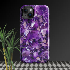 purple amethyst crystal geode phone case by clarity cove iphone 15 plus