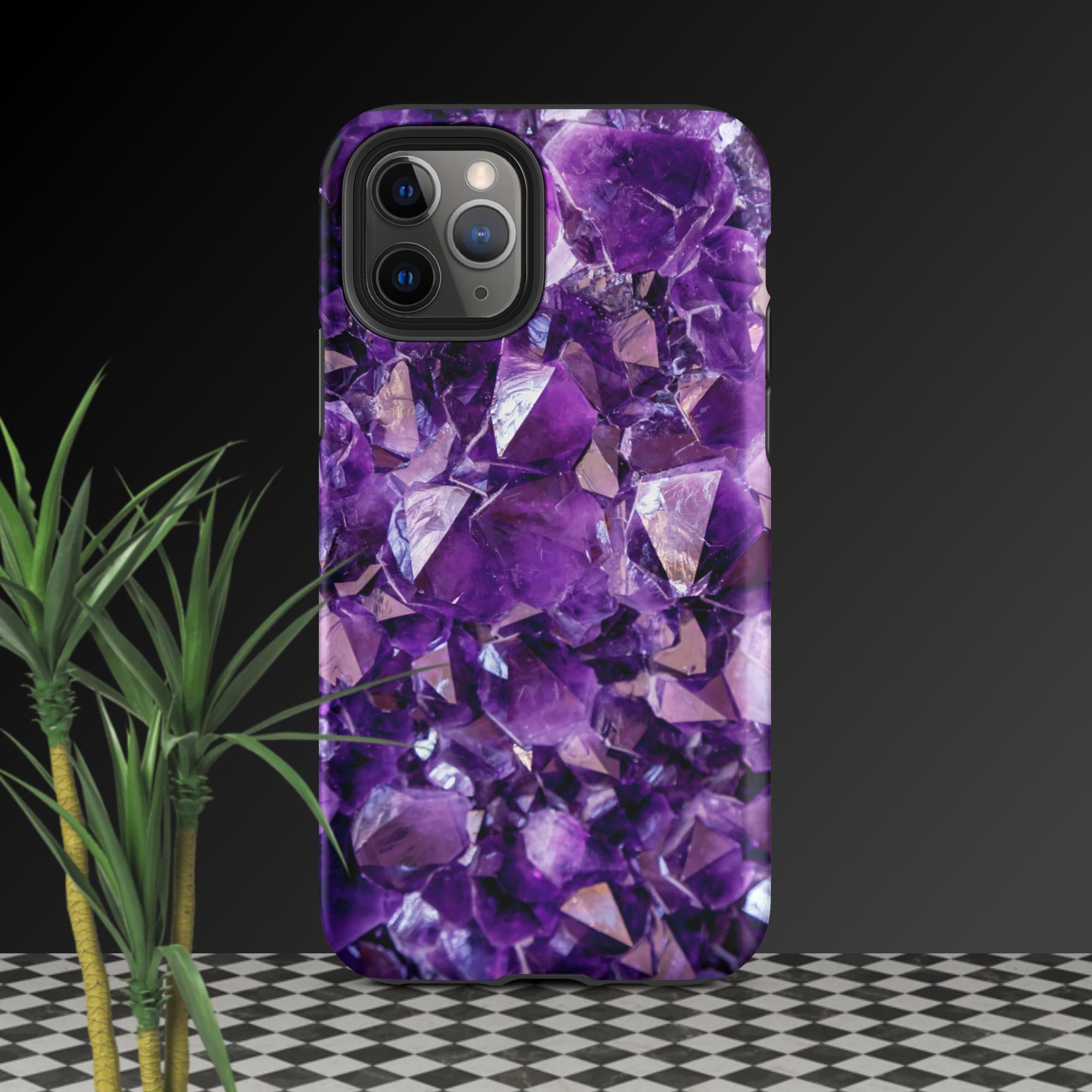 iPhone 15 AMETHYST CRYSTAL GEODE GEMSTONE Tough Case for iPhone® 15 plus pro max
