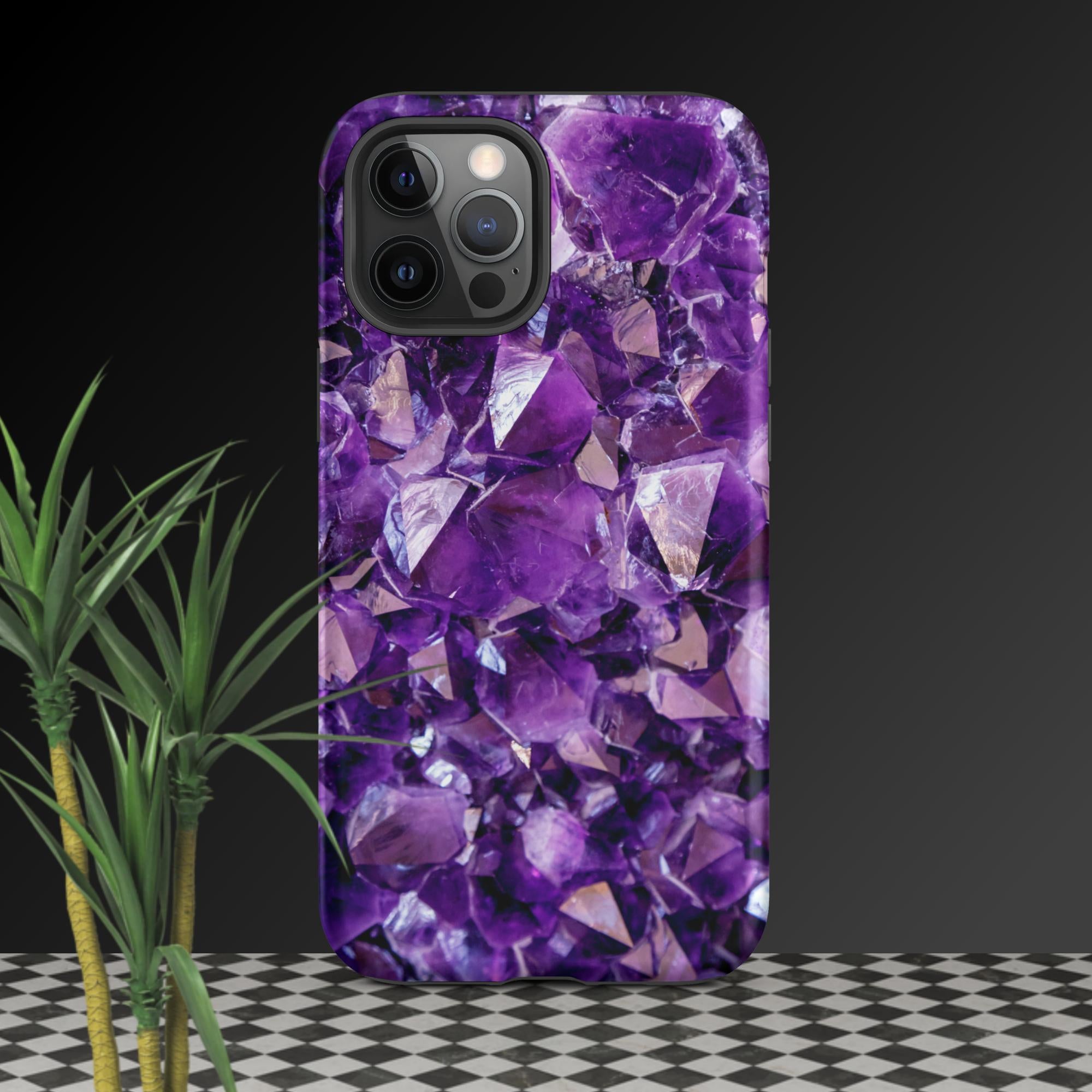 purple amethyst crystal geode phone case by clarity cove iphone 12 pro max