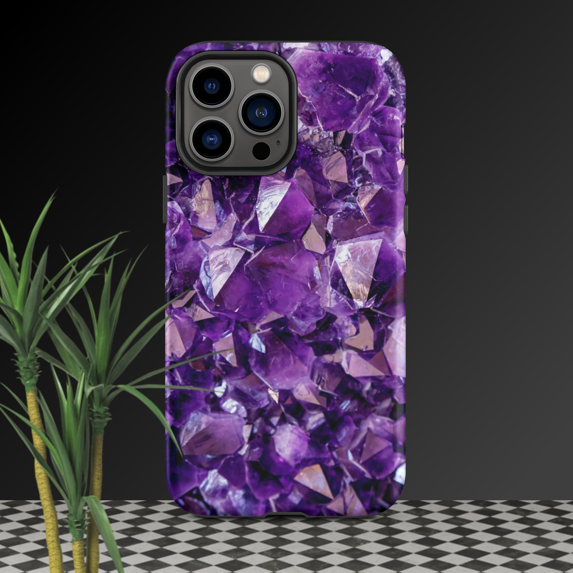 purple amethyst crystal geode phone case by clarity cove iphone 13 pro max