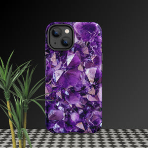purple amethyst crystal geode phone case by clarity cove iphone 14