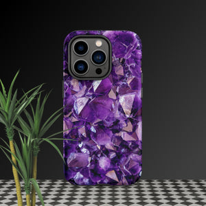 purple amethyst crystal geode phone case by clarity cove iphone 14 pro