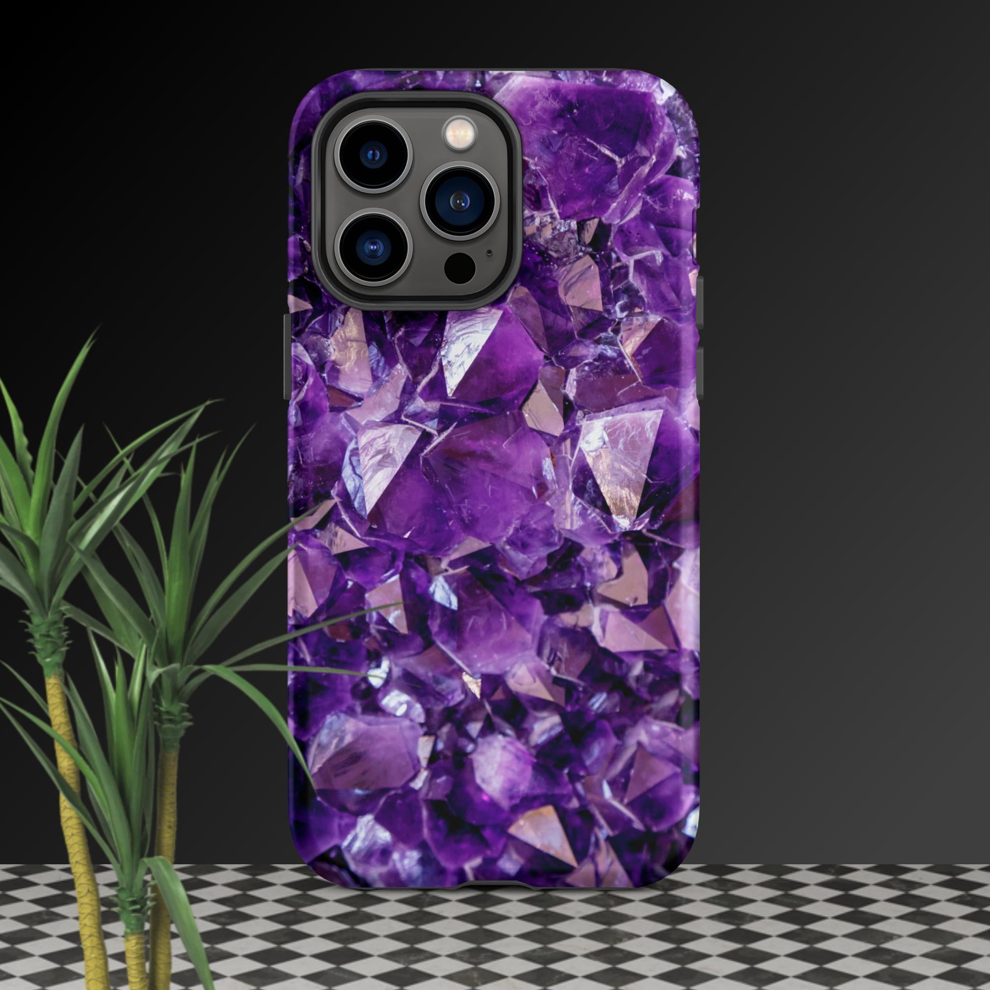 purple amethyst crystal geode phone case by clarity cove iphone 14 ro max