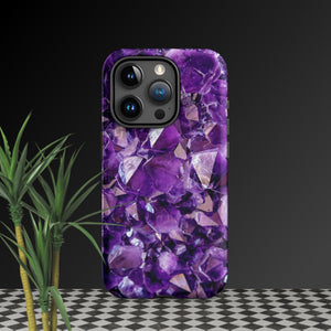 purple amethyst crystal geode phone case by clarity cove iphone 15 pro