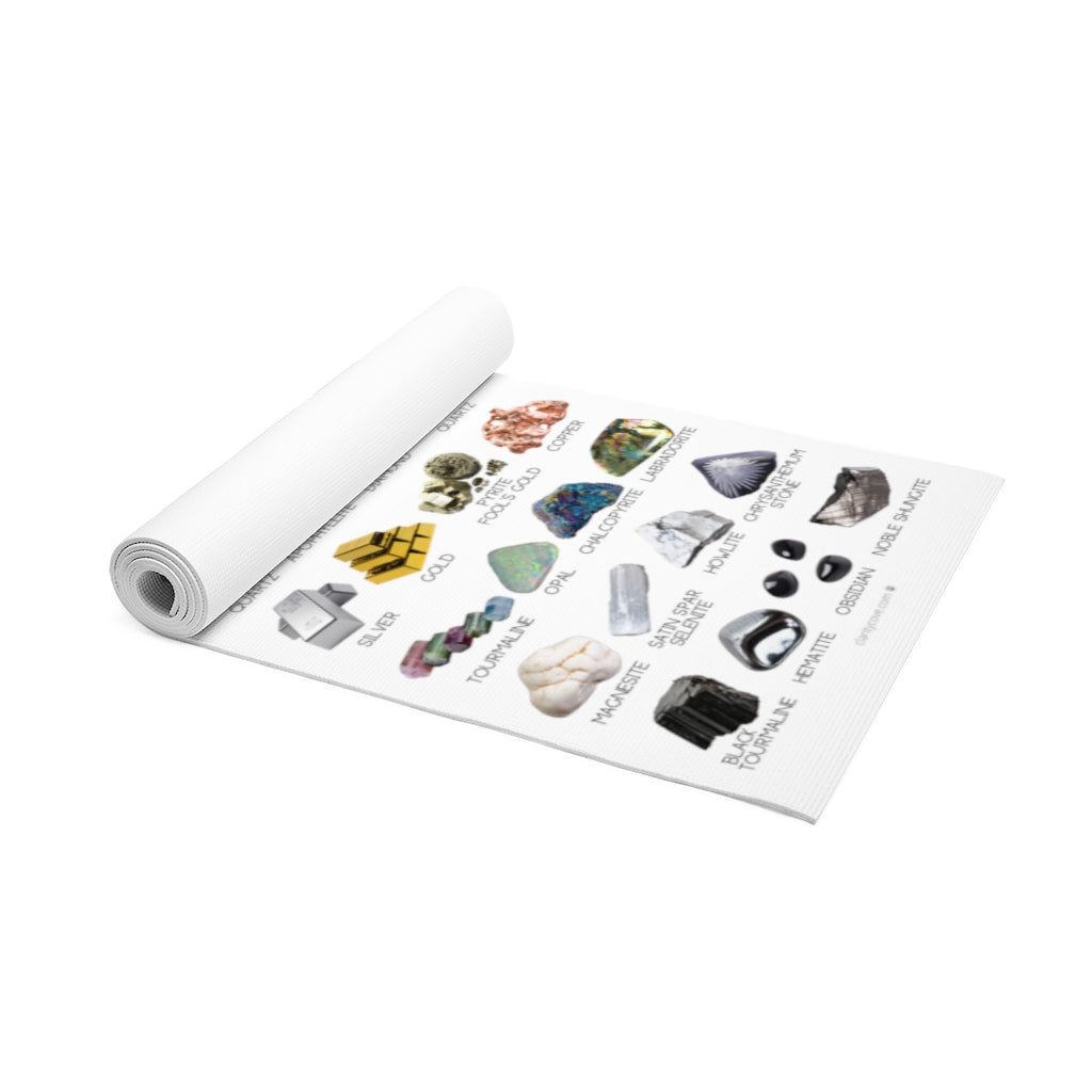 Crystal Collection Yoga Mat Rainbow Rocks Geological Reference Guide