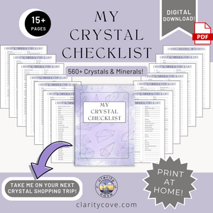 560+ Crystal/ Mineral Collection Checklist | Digital Download PDF Print at Home Printable