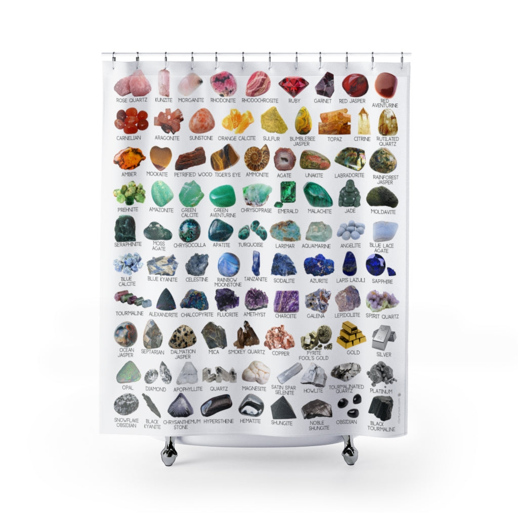 crystal collection geology rock collector reference guide shower curtain christmas gift