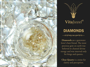 Vitajuwel Era Decanter with DIAMONDS Gemstone Vial. Glass Gemwater Carafe Luxury - claritycove.com