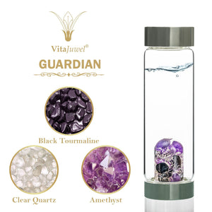 Vitajuwel ViA Gemwater Bottle GUARDIAN Blend with LOOP Handle Black Tourmaline Protection - claritycove.com