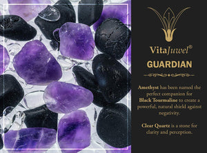 Vitajuwel Era Decanter with GUARDIAN Gemstone Vial. Glass Gemwater Karaffe Pitcher Protection - claritycove.com