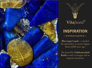 Vitajuwel Era Decanter with INSPIRATION Gemstone Vial. Gemwater Carafe Pitcher. Lapis - claritycove.com