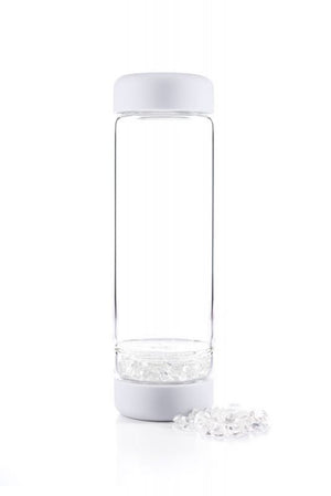 INU The New Vitajuwel DIY Glass Gem Water Bottle with Clear Quartz Crystals - claritycove.com