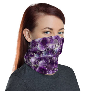 Purple Amethyst Crystal Neck Gaiter Face Mask Headband Ear Warmer Scarf Multi-Use - claritycove.com