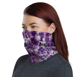 Purple Amethyst Crystal Neck Gaiter Face Mask Headband Ear Warmer Scarf Multi-Use - claritycove.com