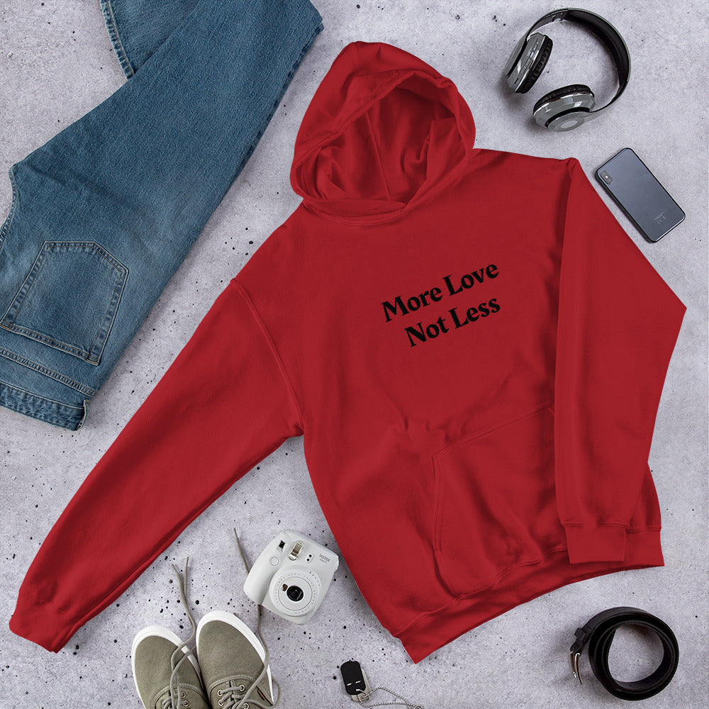 More Love Not Less ~ High Vibe  Hooded Pullover Sweatshirt Hoodie S to 5XL - claritycove.com