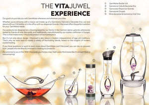 Vitajuwel Era Decanter with FITNESS Gemstone Vial. Glass Gemwater Carafe Pitcher Strength - claritycove.com