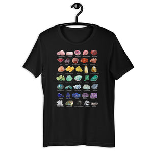 Crystal Collection T-Shirt Rainbow Rock Tee Geologist Geology Lover Black Unisex T-Shirt XS-5XL