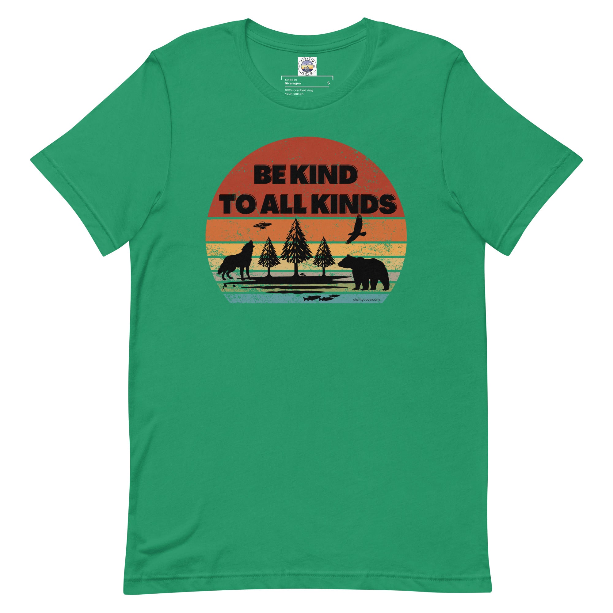 be kind to all kinds vintage sunset animals ufo t shirt by clarity cove