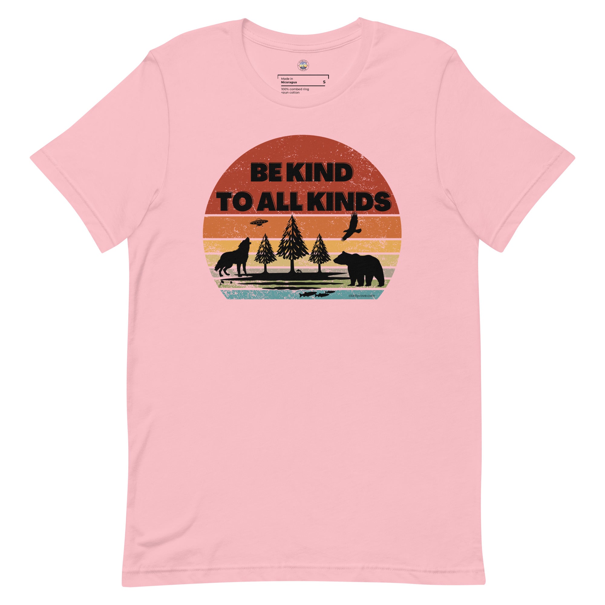 be kind to all kinds vintage sunset animals ufo t shirt by clarity cove