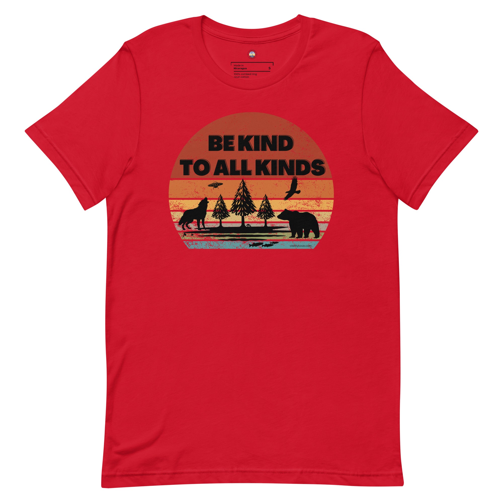 be kind to all kinds vintage sunset animals ufo t shirt by clarity cove