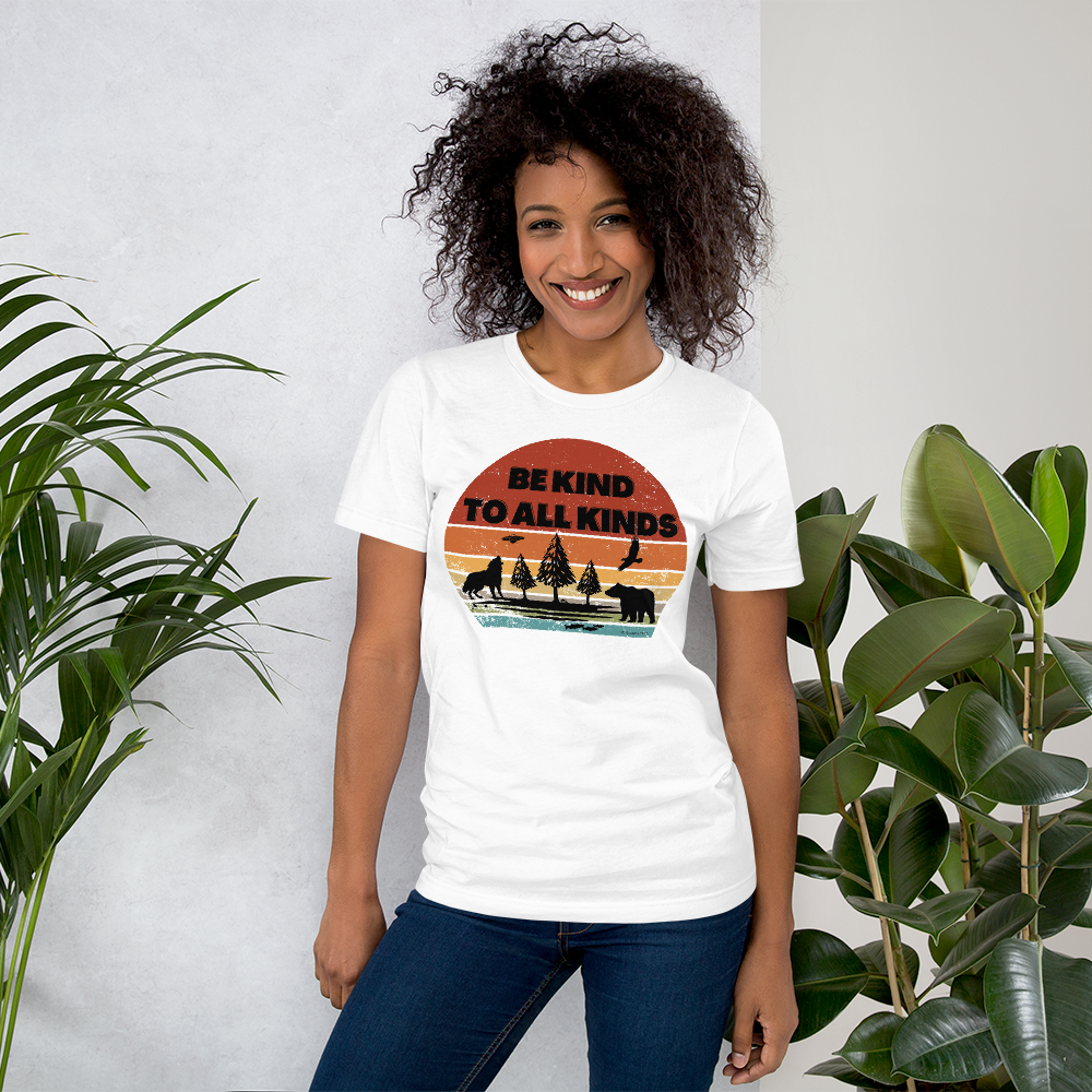 be kind to all kinds vintage sunset animals ufo t shirt by clarity cove