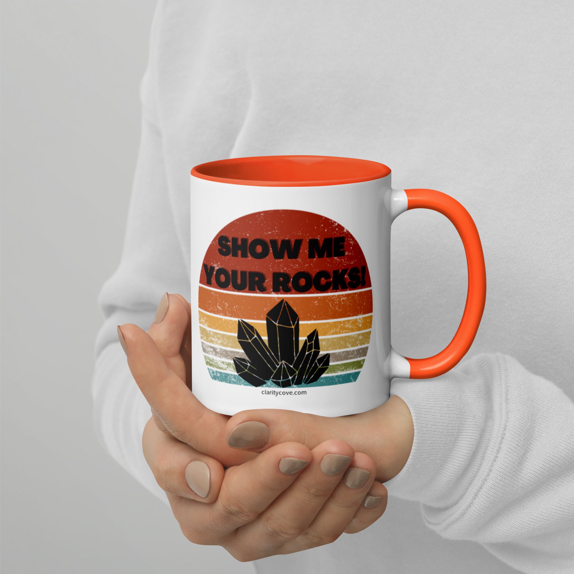 show me your rocks funny crystal lover collector geologist coffee mug by clarity cove