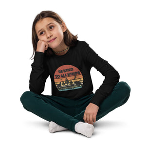 be kind to all kinds youth long sleeve tee by clarity cove black