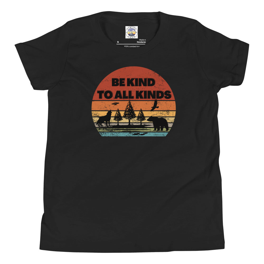 be kind to all kinds kids youth t shirt from clarity cove