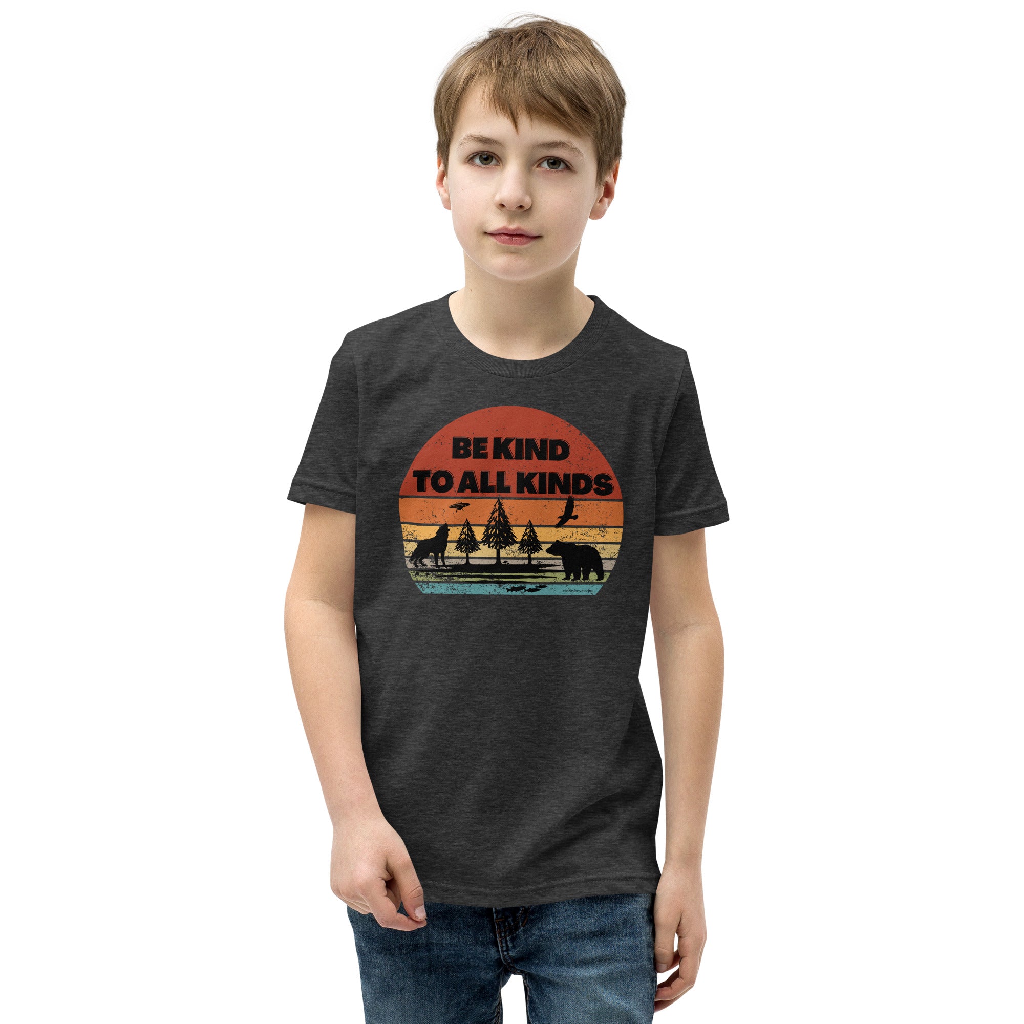 be kind to all kinds kids youth t shirt from clarity cove