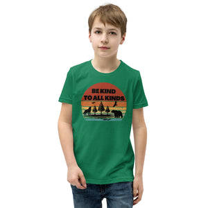 be kind to all kinds kids youth t shirt from clarity cove